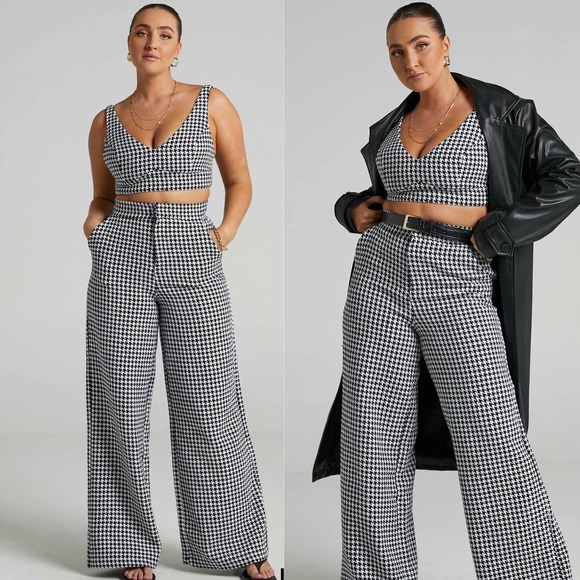 Showpo. Adelaide Two Piece Set in Houndstooth Size 4 - Picture 1 of 12